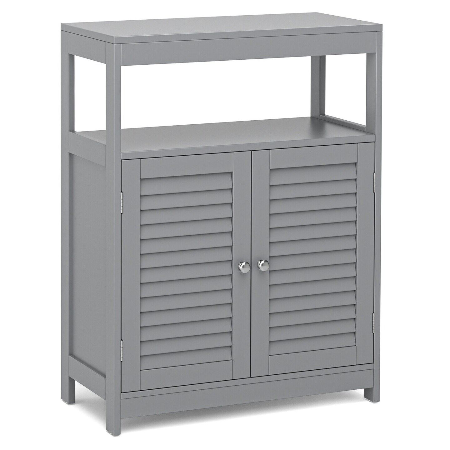 Free Standing Bathroom Floor Cabinet with Double Shutter Doors