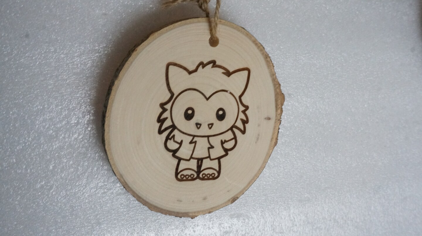 Werewolf wood slice Halloween ornament or laser engraved tree