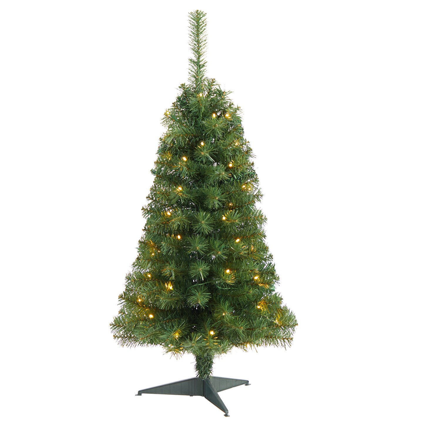 Nearly Natural 3’ Pre-Lit Mini Artificial Christmas Tree, Clear LED Lights