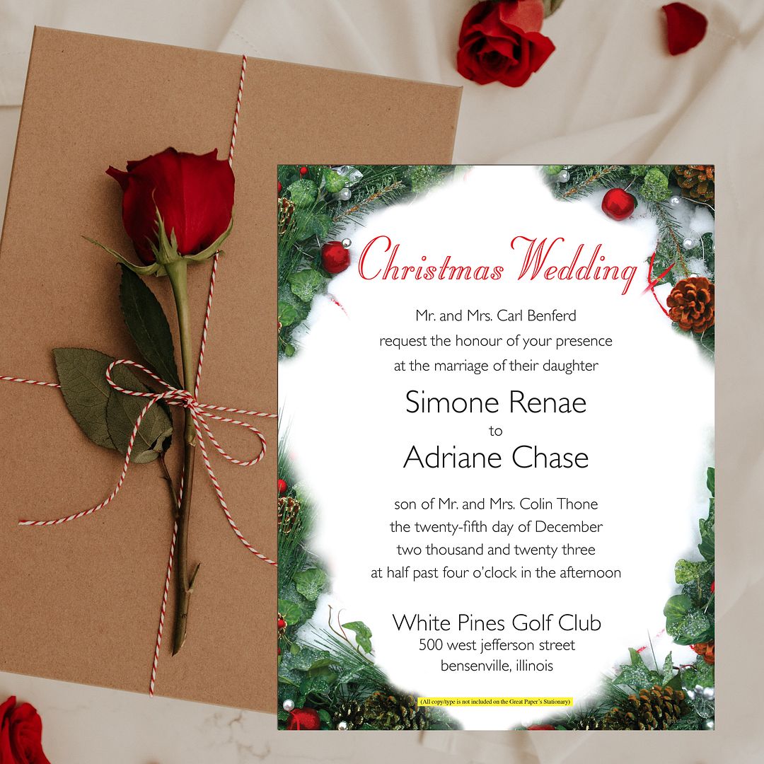 Great Papers! Pine and Pearl Holiday Letterhead, Invitations and Announcements, Printer Friendly, 8.5"x11", 50 Pack