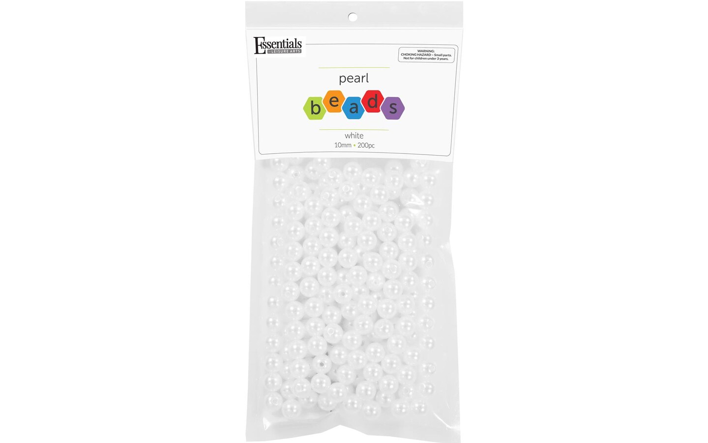 EBL Pearls Plastic 10mm White 200pc