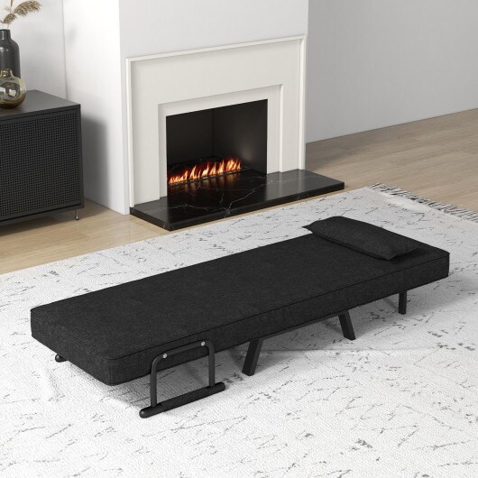 3-in-1 Versatile 6-Positon Adjustable Sleeper Bed with Padded Seat and Back