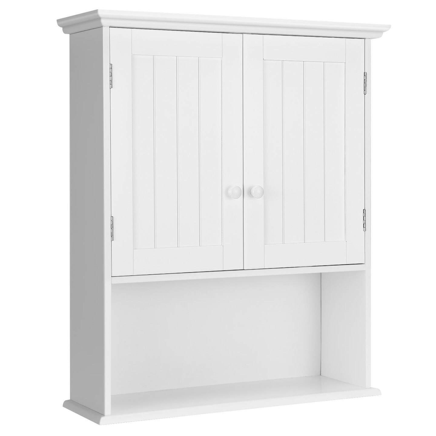 2-Door Wall Mount Bathroom Storage Cabinet with Open Shelf-White | Michaels