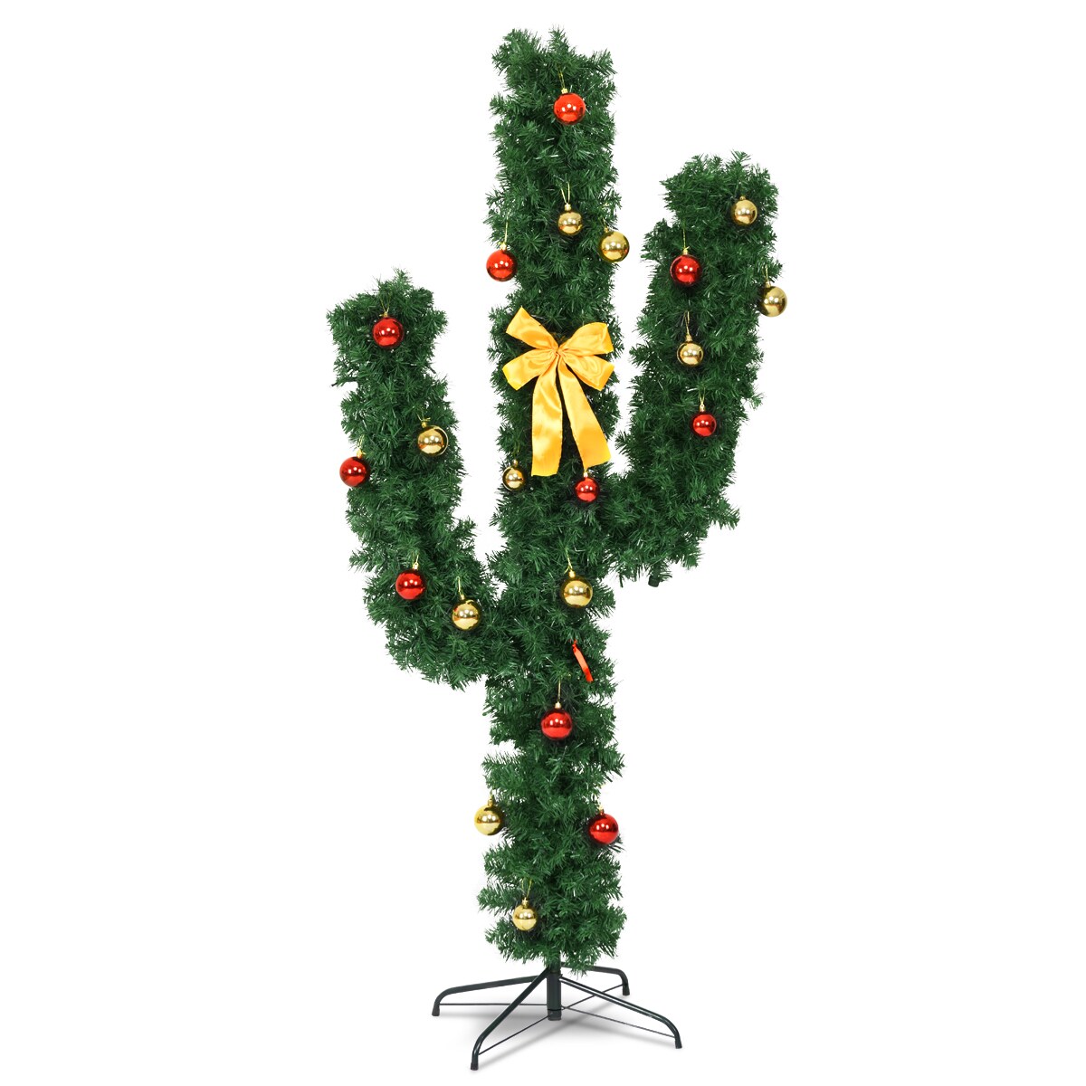 Artificial Cactus Christmas Tree with LED Lights Perfect for Holiday Season Decoration