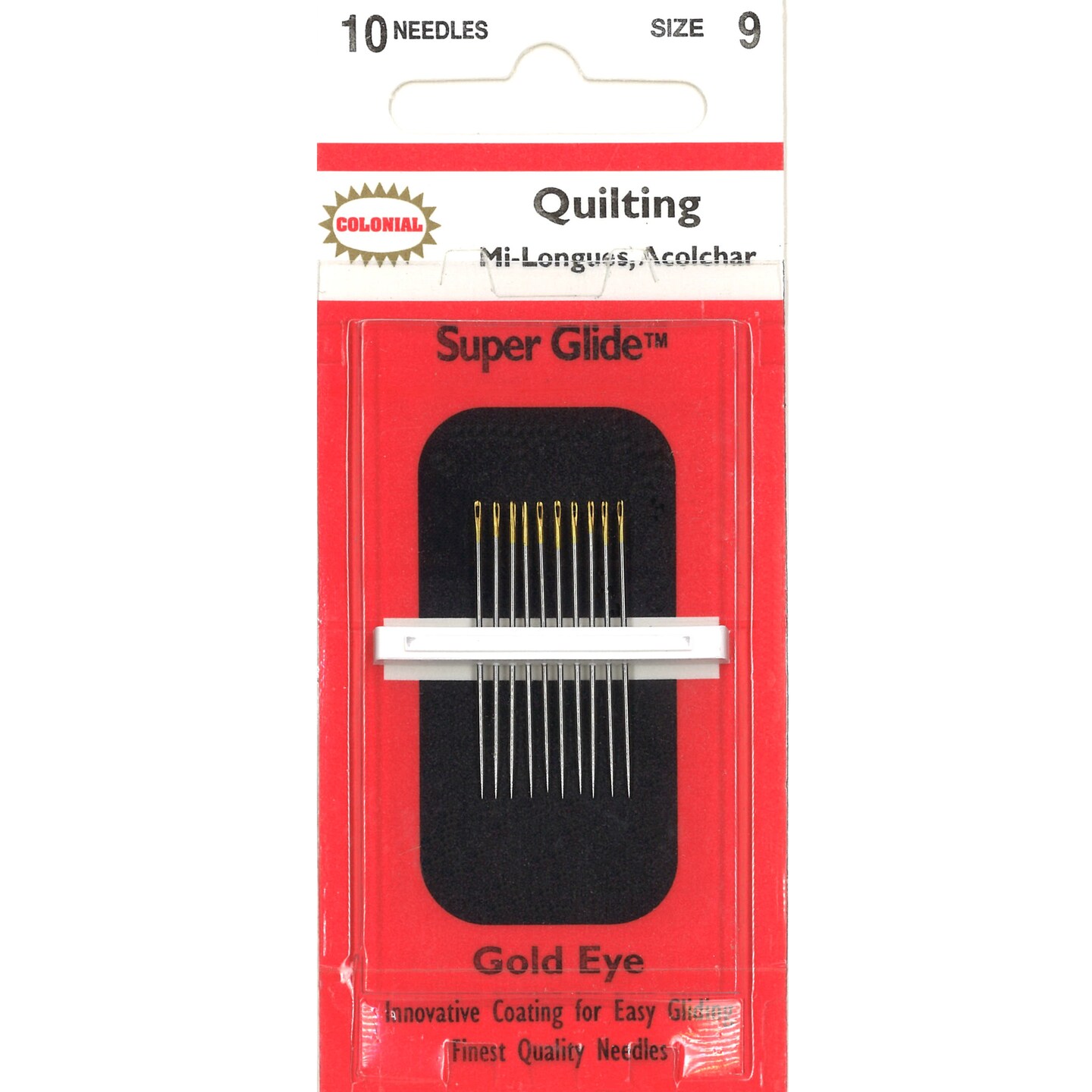 Colonial Super Glide Quilting Needles-Size 9 10/Pkg