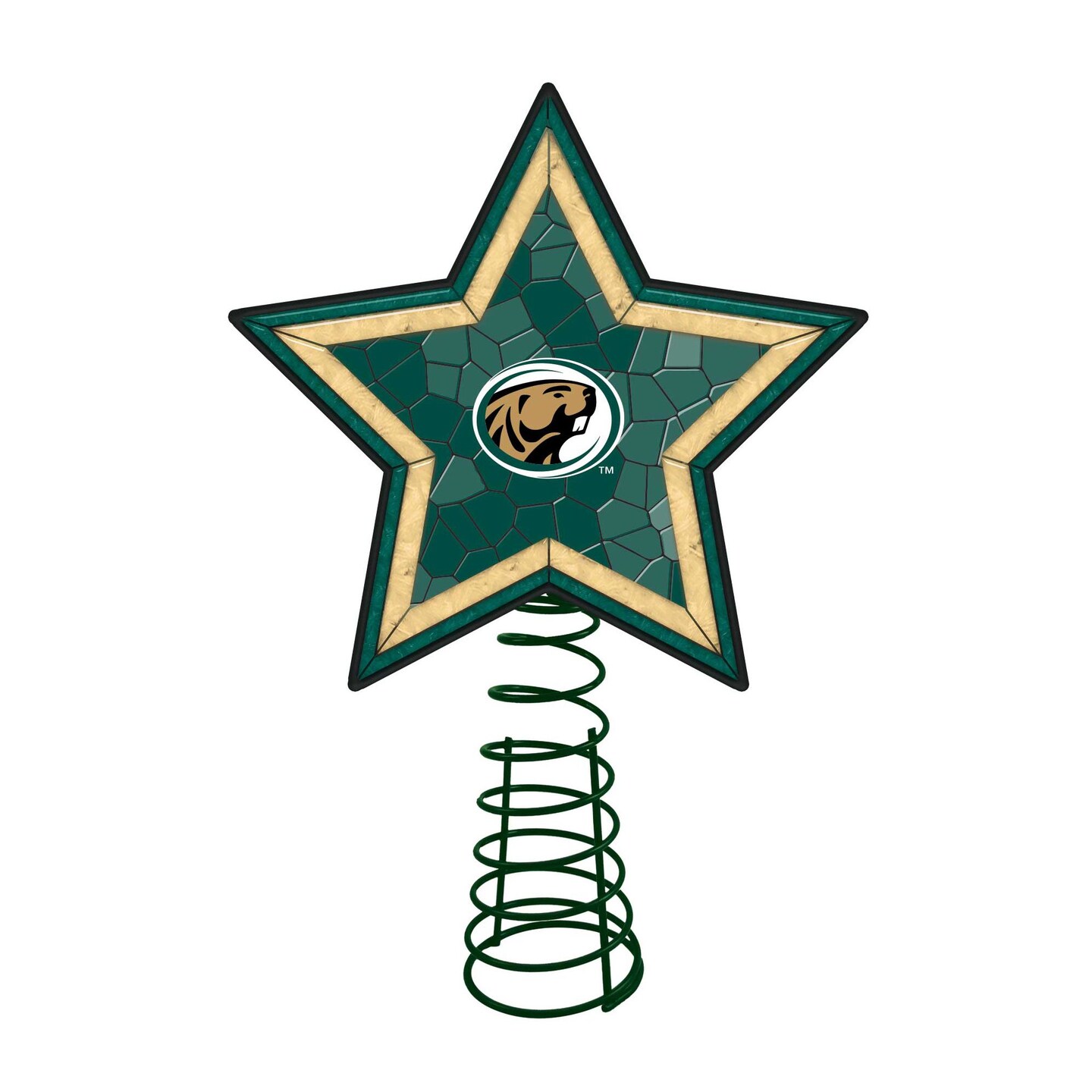 The Memory Company Lighted Green And Gold Mosaic Style Star Ncaa