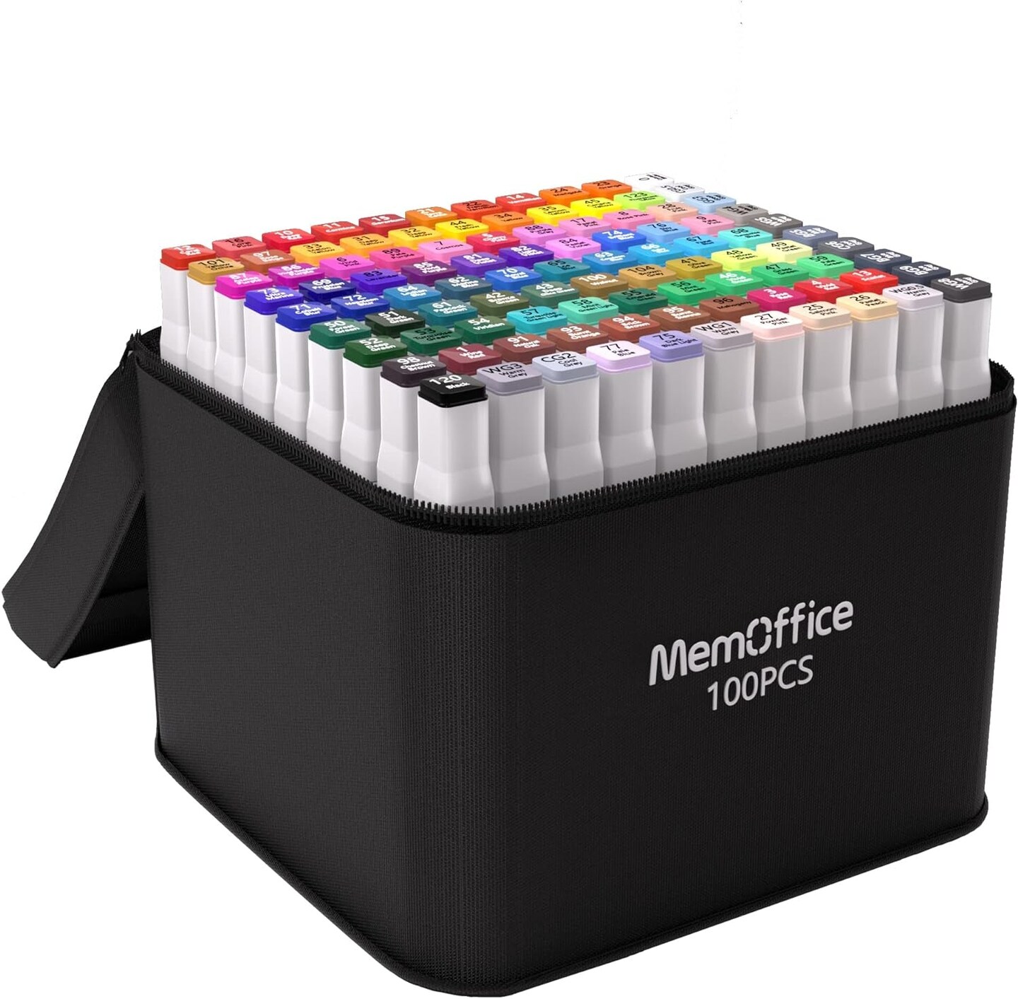 MemOffice 80 Colors Dual Tip Artist Alcohol Markers Set with Carrying Case  - Perfect for Coloring, Drawing, Sketching, Card Making and Illustration 