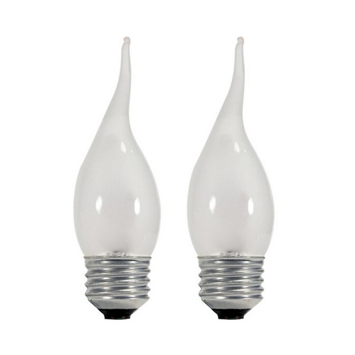 Satco 43w Bent Tip Frosted E26 Medium Base Halogen lamp - 2 Bulbs ...