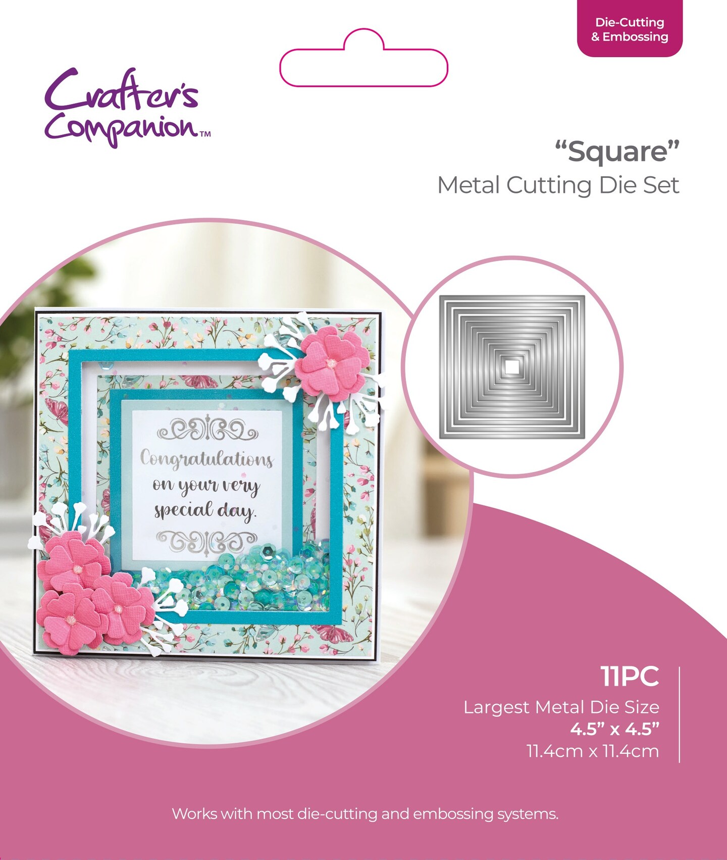 Crafters Companion Cutting And Embossing Die-Square Nesting