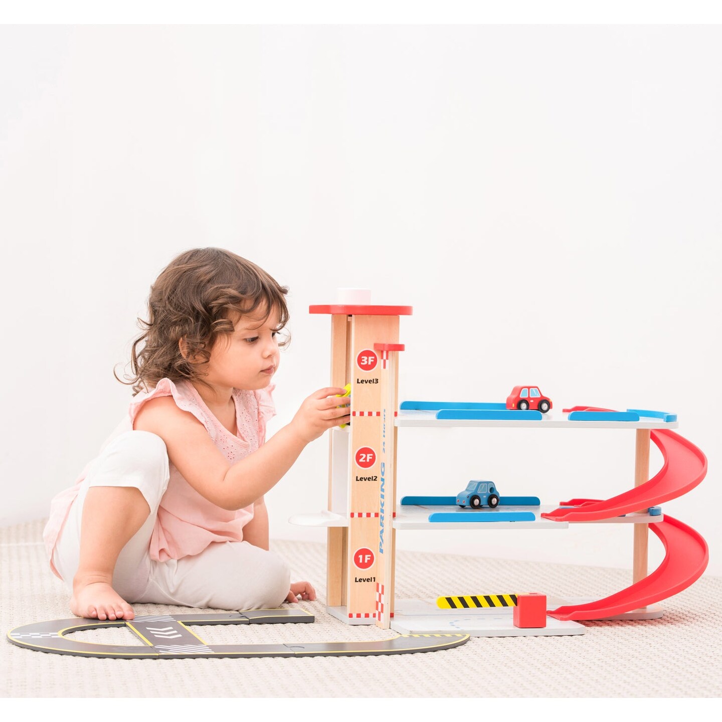 New Classic Toys Parking Garage with Track and 3 Cars
