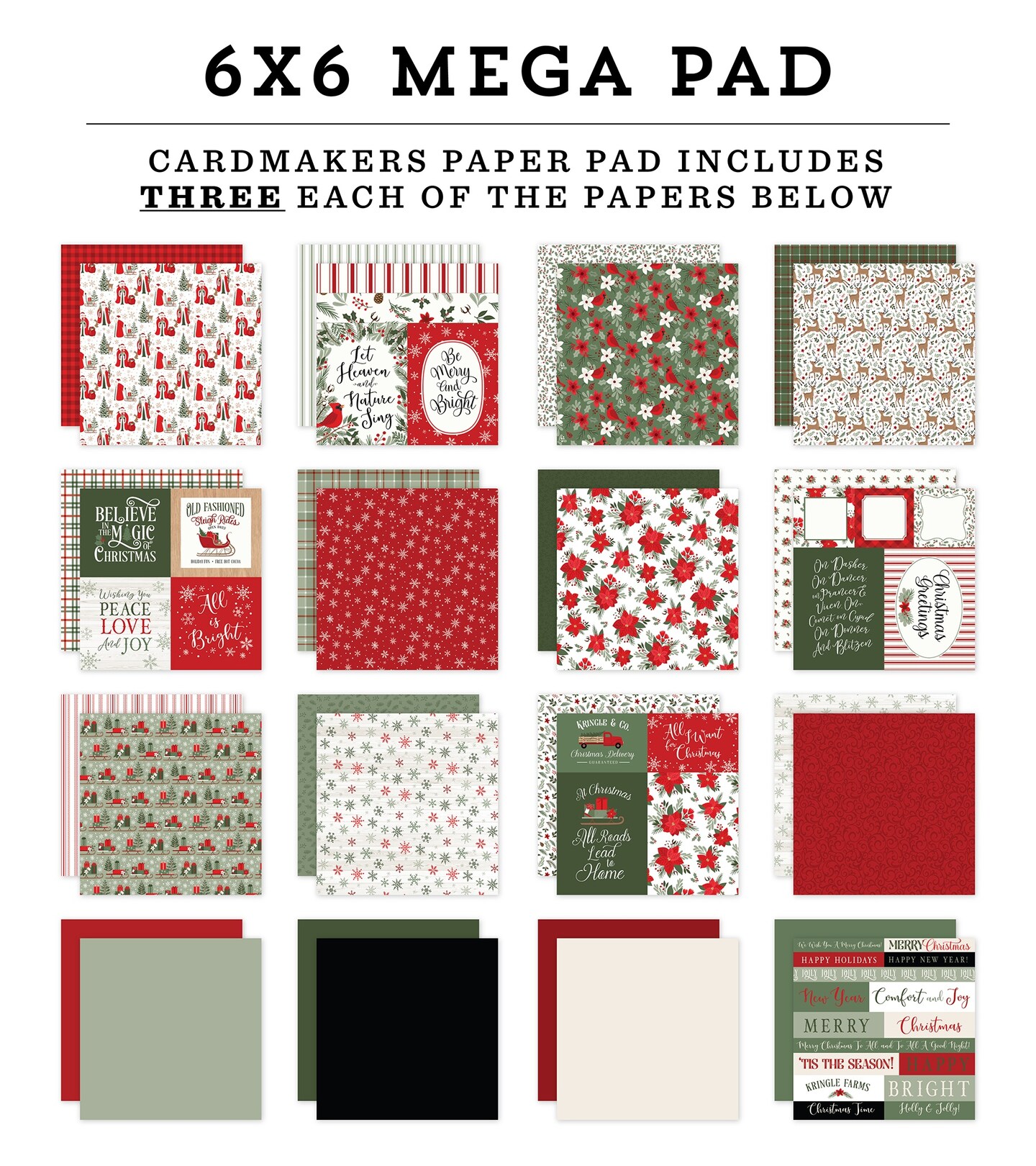 Echo Park Double-Sided Mega Paper Pad 6X6-Christmas Time