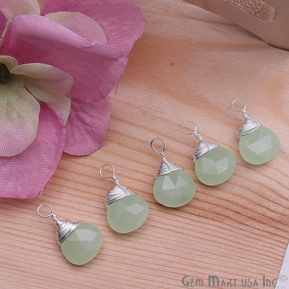 Silver Wire Wrapped Pendant, 17x10mm Drop Connector, Single Bail Gemstone Pendant, DIY Earring, DIY Jewelry, GemMartUSA (SP-50094)