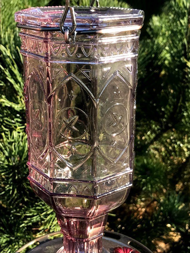 Hummingbird Feeder Pretty in PINK Antique-Inspired