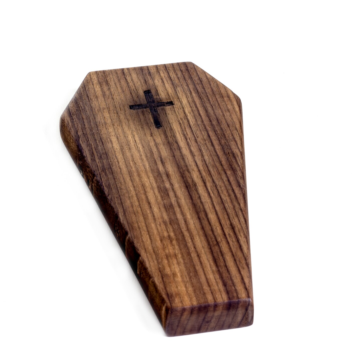 Walnut Halloween Gothic Wood Coffin Cheeseboard Party Charcuterie Serving Tray, Spooky Grazing Table Decoration product 4