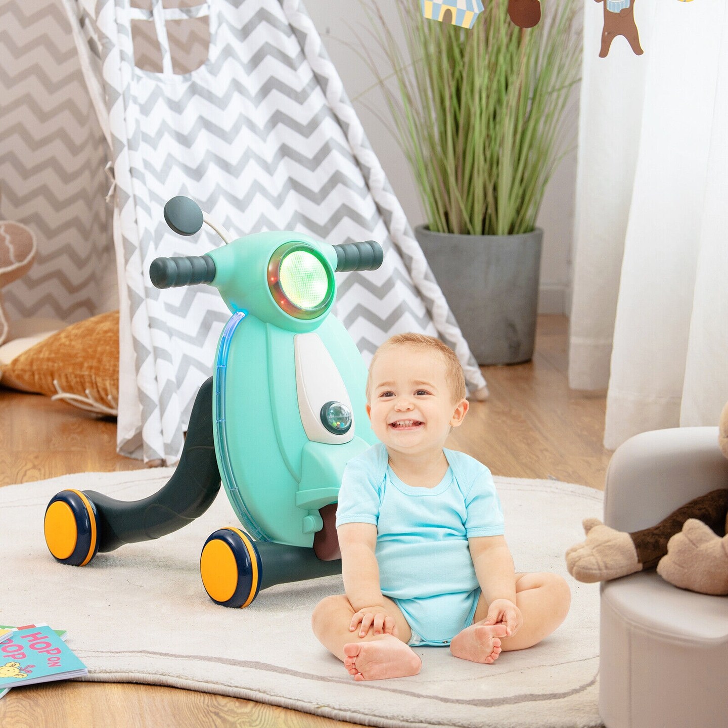 2 in 1 Baby Sit to Stand Learning Walker with Lights and Sounds