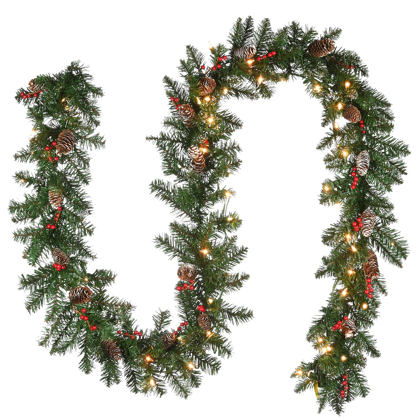 9ft. Glittery Mountain Spruce Garland with Clear Lights