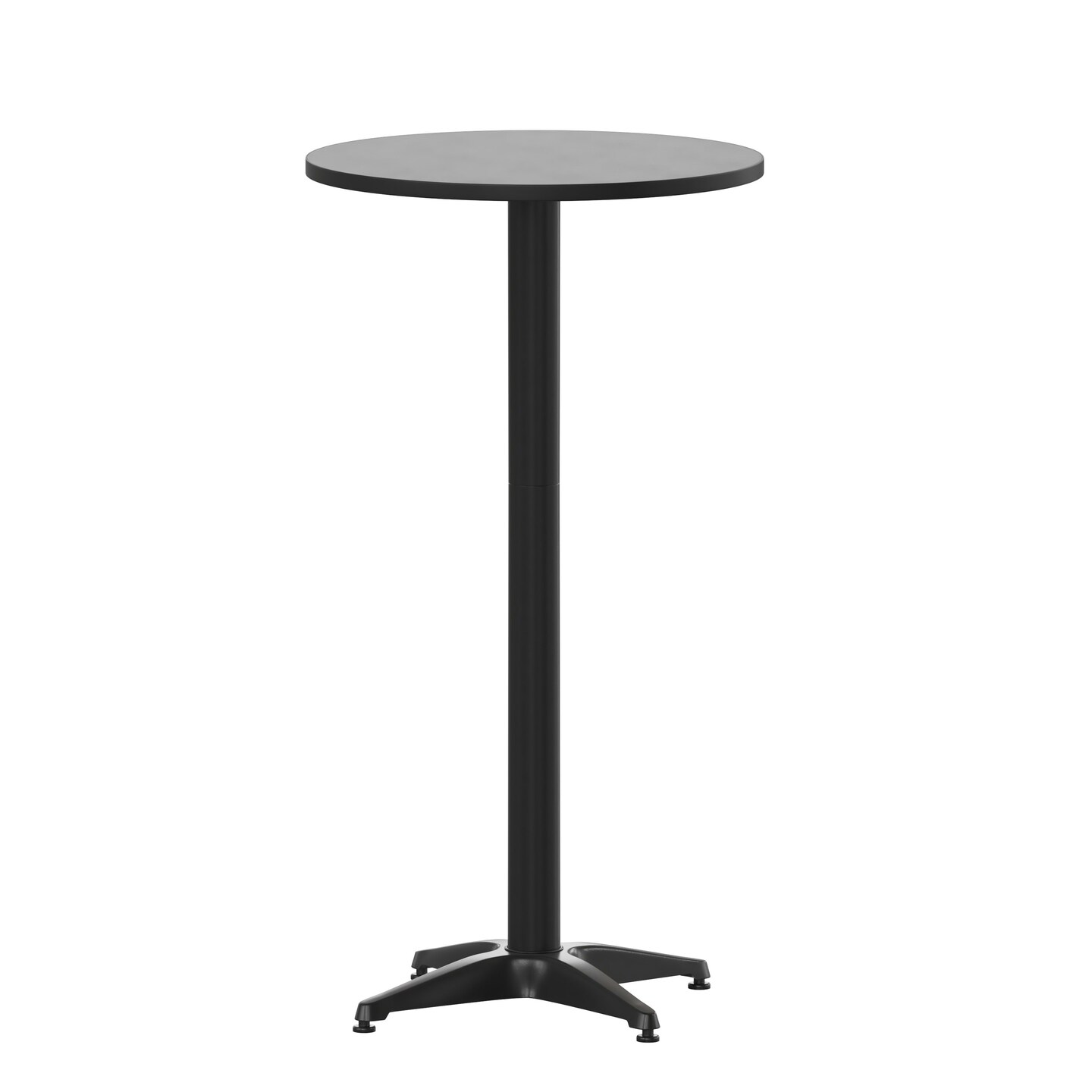 Emma and Oliver 23.25" Round Aluminum Indoor-Outdoor Bar Height Table with Flip-Up Table