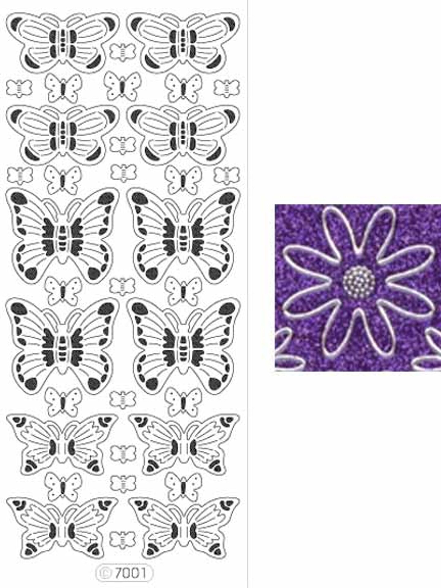 Starform Deco Stickers - Butterflies - Transparent Glitter Silver