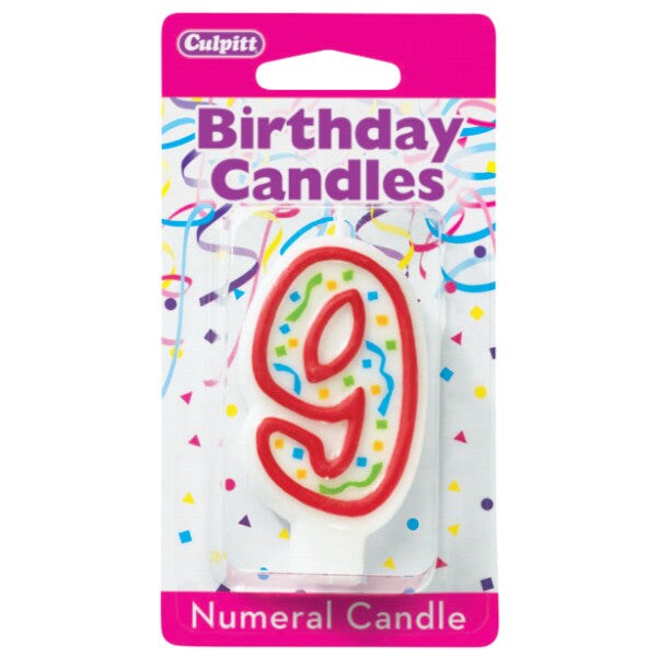 Party Red Numeral Birthday Candle, 1ct