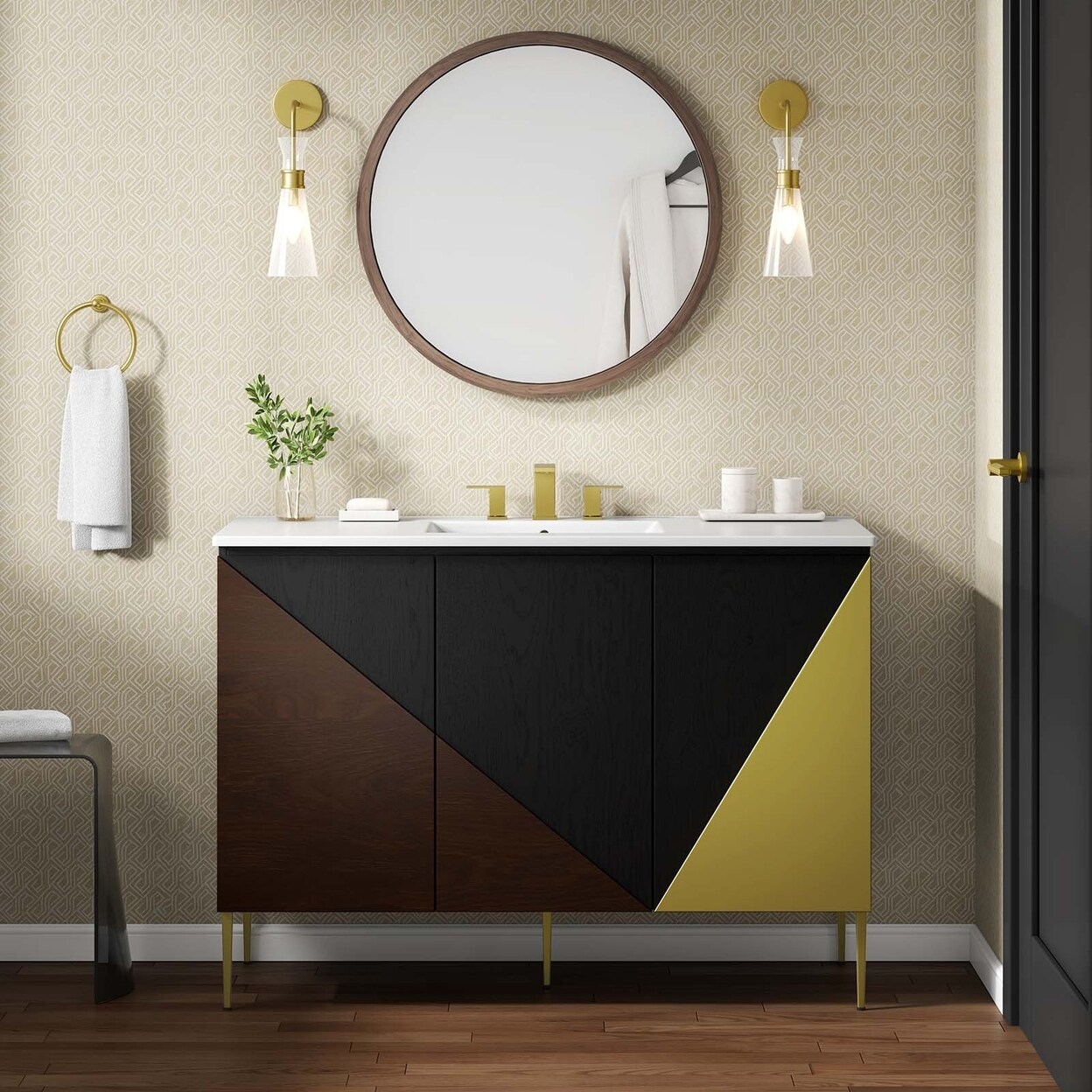 Modway Alchemist 48&#x22; Single Sink Bathroom Vanity in White Black