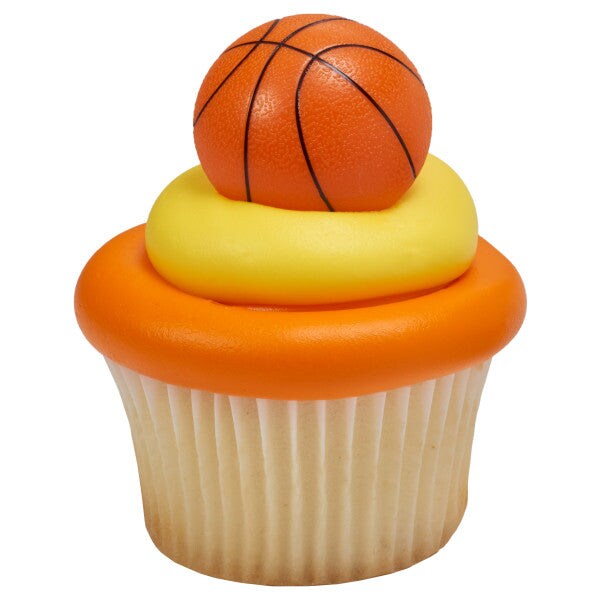 3D Basketball Cupcake Rings, 12ct