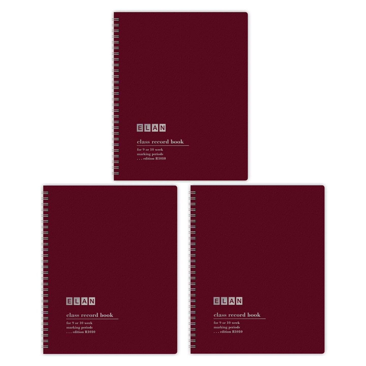 Class Record Book, Grades for 9-10 Weeks, 50 Student Names, Pack of 3