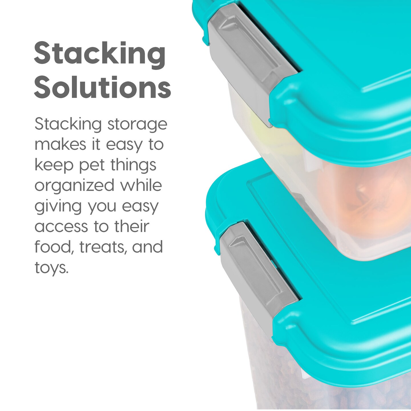 IRIS USA 30lbs+11lbs Airtight Pet Food Storage Container Combo with Scoop and Casters, up to 41lbs