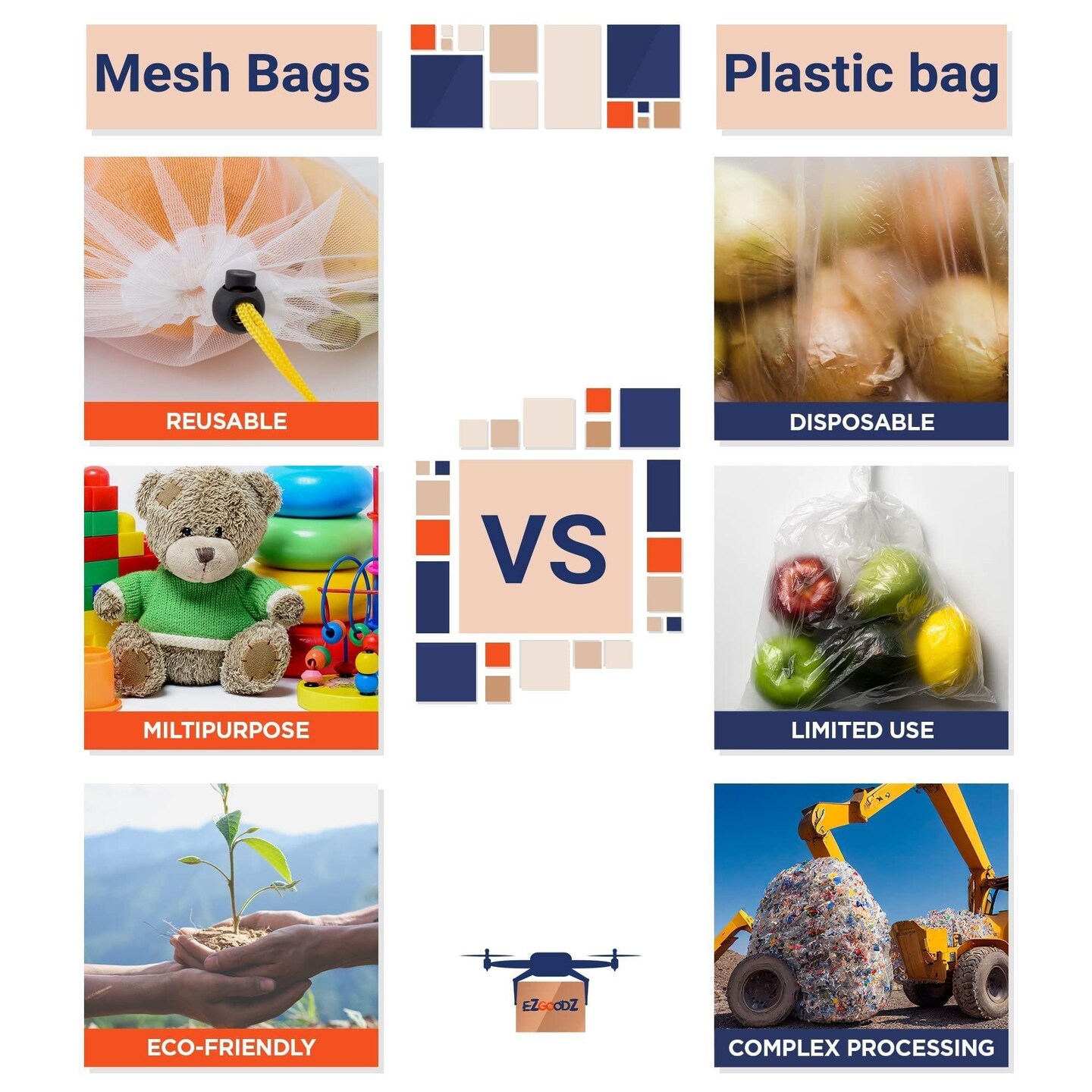 Reusable Mesh Produce Bags 3 Sizes Pack of 15 See Through Reusable Produce Bags Washable Odorless Environmentally Friendly Mesh Toy Storage Bags with Colored Drawstrings Barcode Scanning