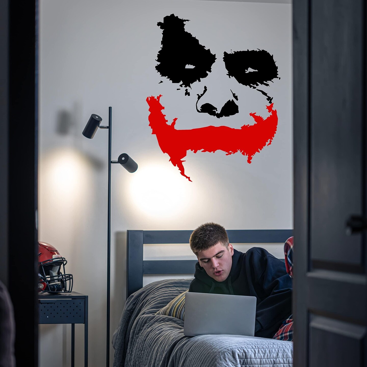 Slaf Ltd. Vinyl Wall Decal Scary Joker Face Why So Serious   Removable Die Cut Decor Self Adhesive Mural Sticker (39&#x27;&#x27; x 33&#x27;&#x27;)