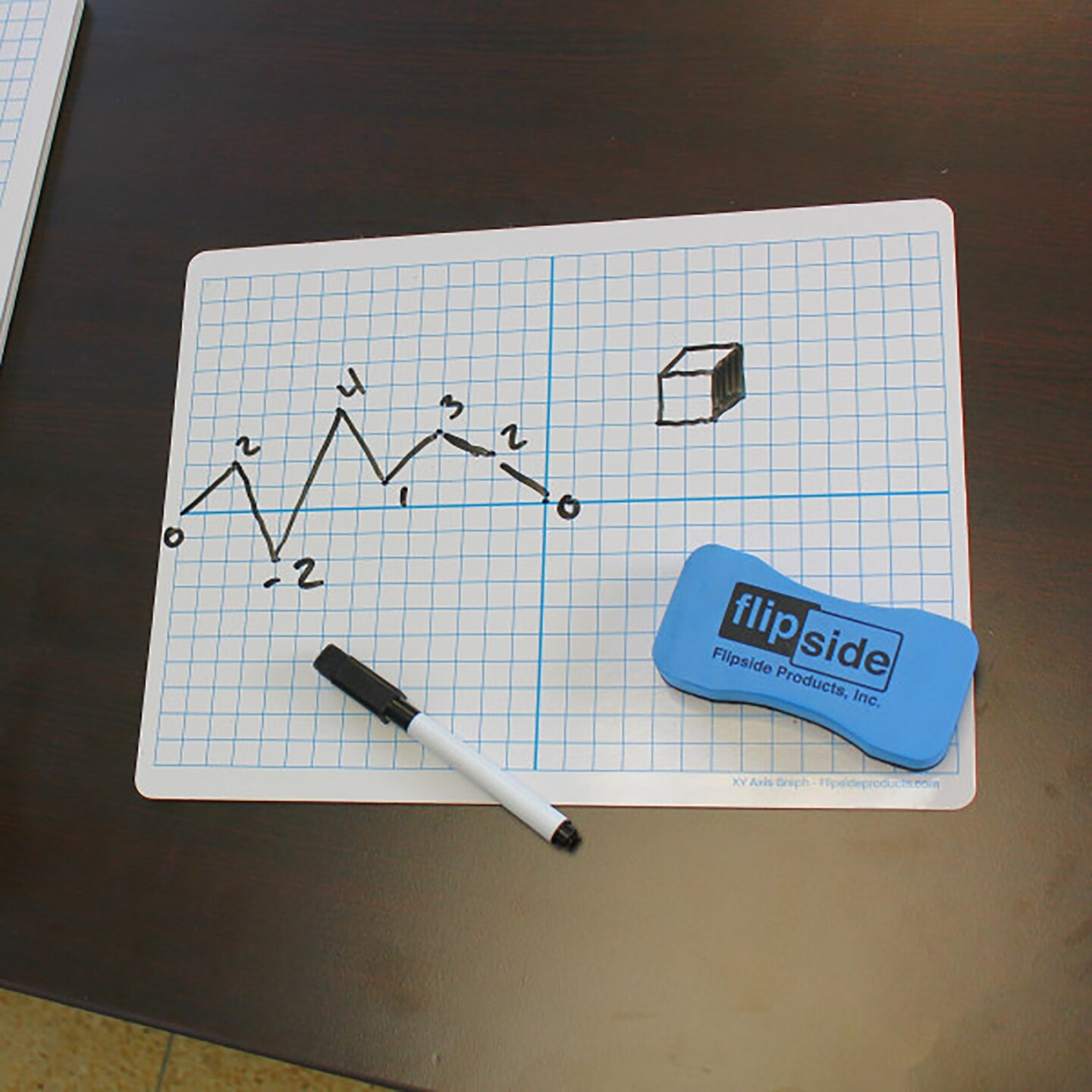 Magnetic Dry Erase Learning Mat, Two-Sided XY Axis/Plain, 9&#x22; x 12&#x22;, Pack of 24