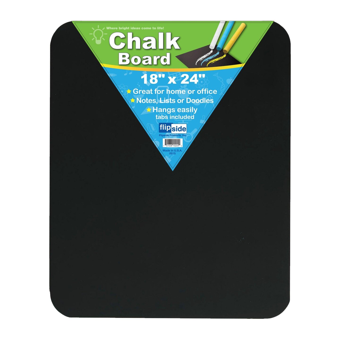 Chalk Board, Black, 18&#x22; x 24&#x22;, Pack of 3