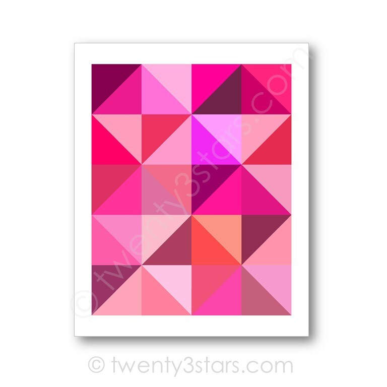 Grey Triangles Geometric Modern Color Art, You Choose the Colors product 3