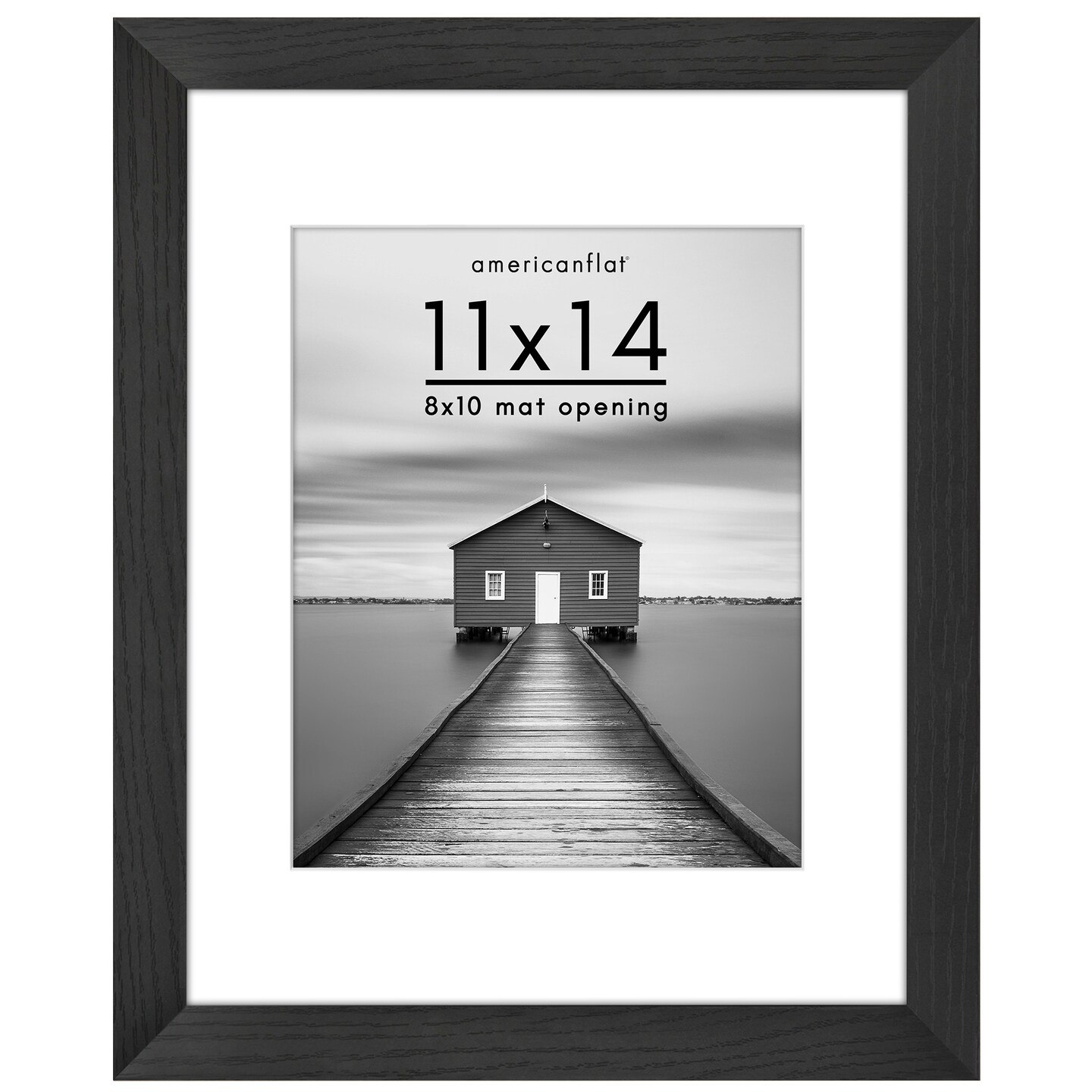 Americanflat Picture Frame with Wide Molding with Mat - Modern Wide Molding Photo Frame - Shatter Resistant Glass - Hanging Hardware - Includes Easel