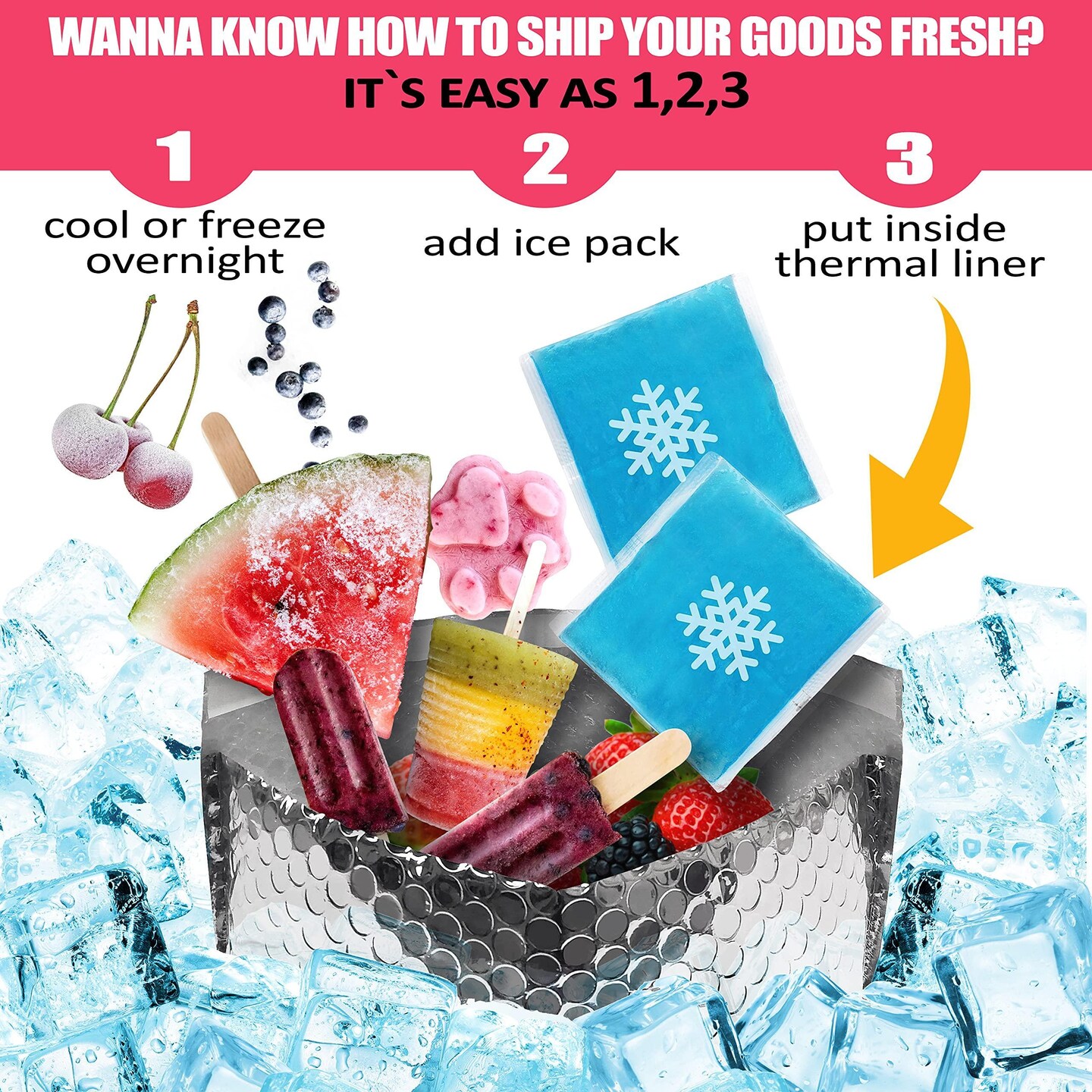 Insulated Box Liners Pack of 10 Thermal Box Liners 12 x 12 x 5.5 Box Size Metalized Cold Shipping Boxes with Gusseted Bottom 12 x 12 x 5 1/2 for Frozen Food with Adhesive Strip