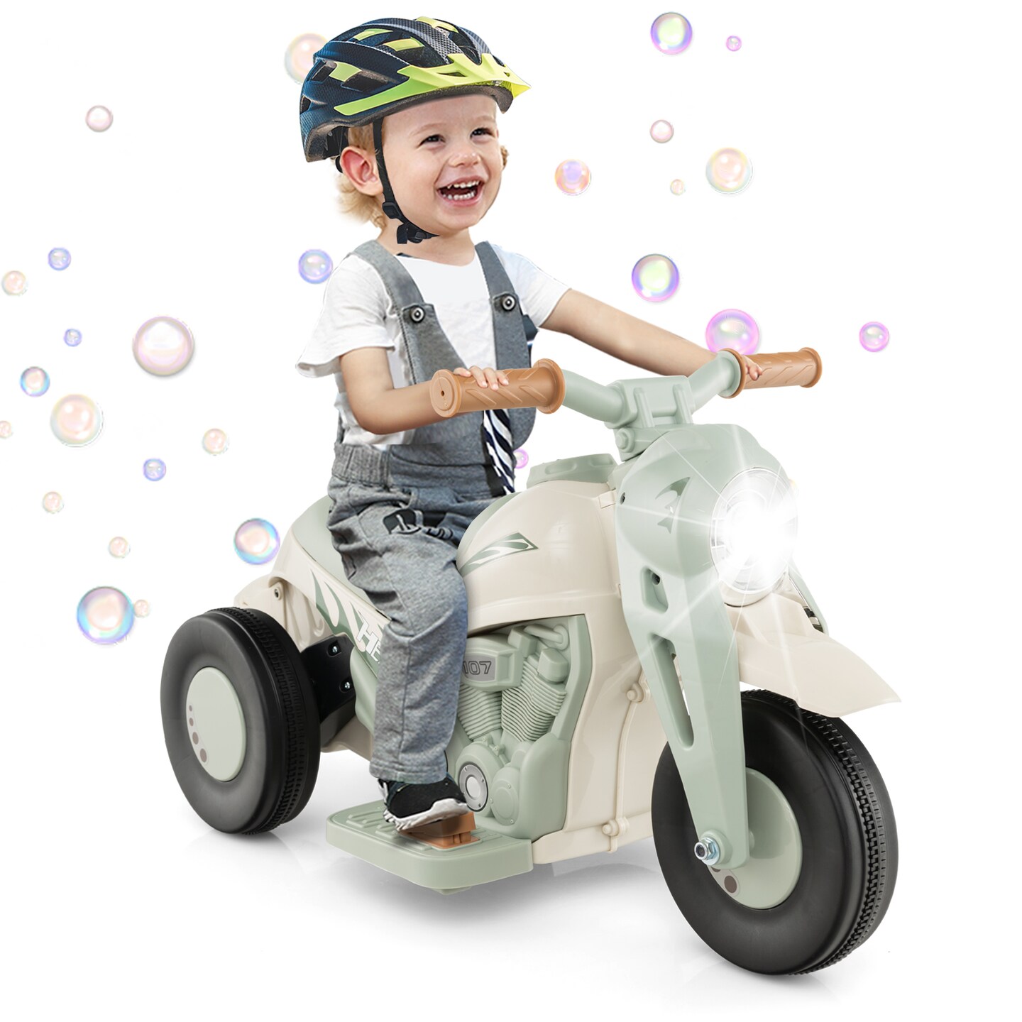 6v Kids Electric Ride On Motorcycle With Bubble Maker And Music