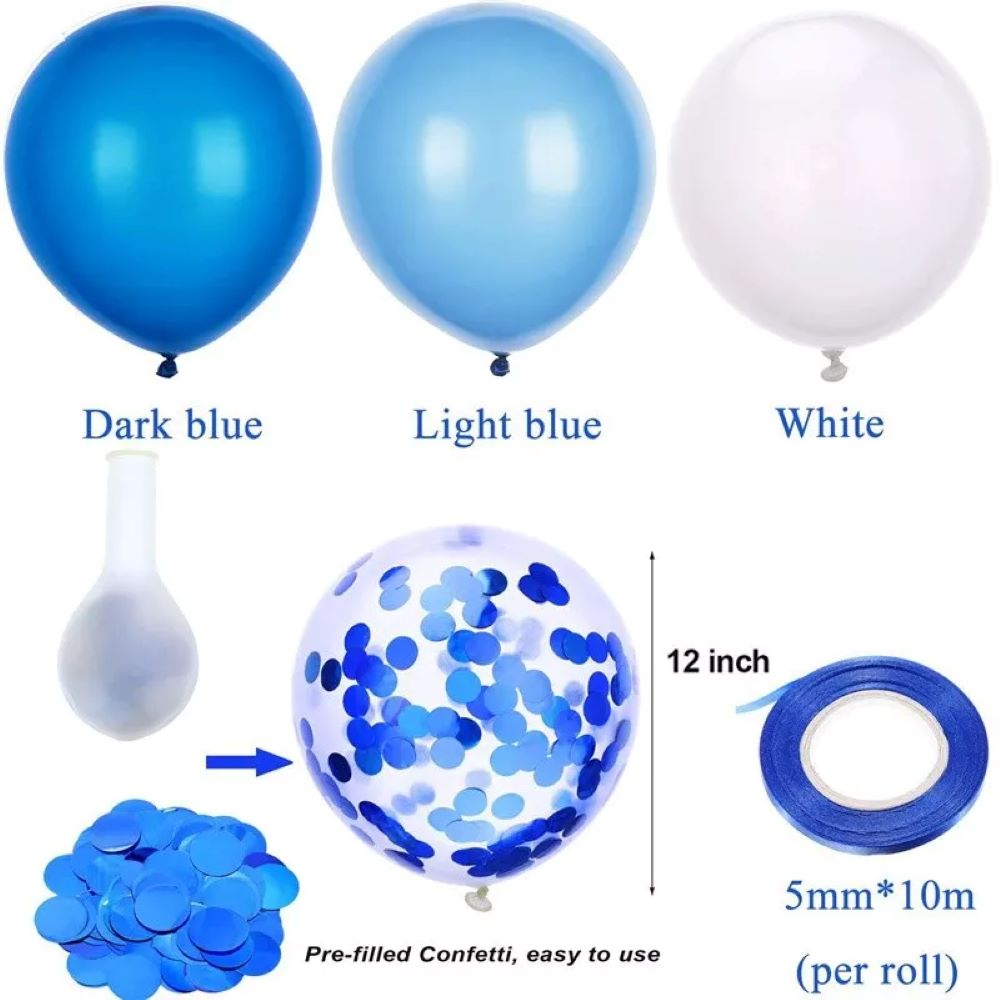 Kitcheniva Blue Birthday Party Decorations Set With Happy Birthday Balloons Banner 48 Pcs