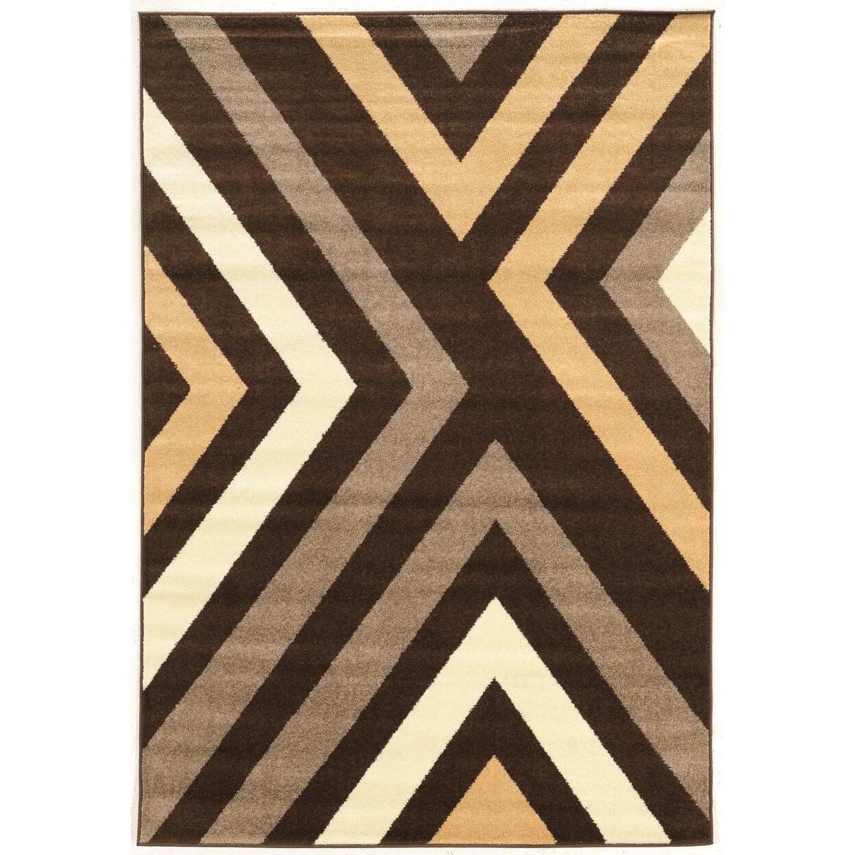 Claremont Xs Brown Beige 8X10 Abstract Area Rug Easy Care Polypropylene