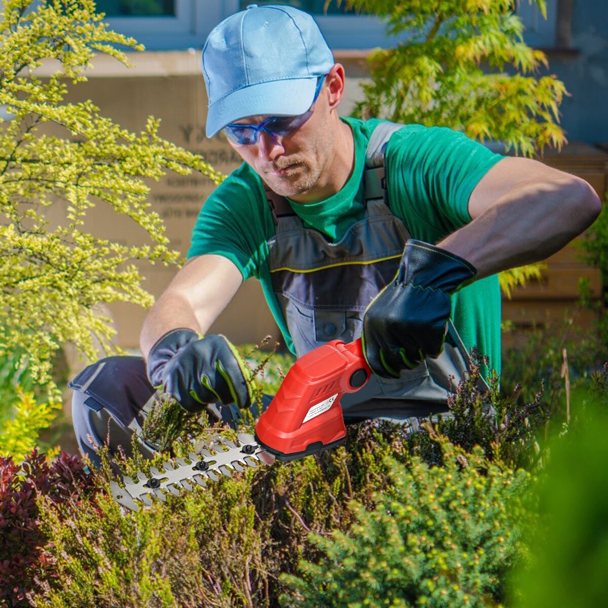 7.2V Cordless Grass Shear with Extension Handle and Rechargeable Battery