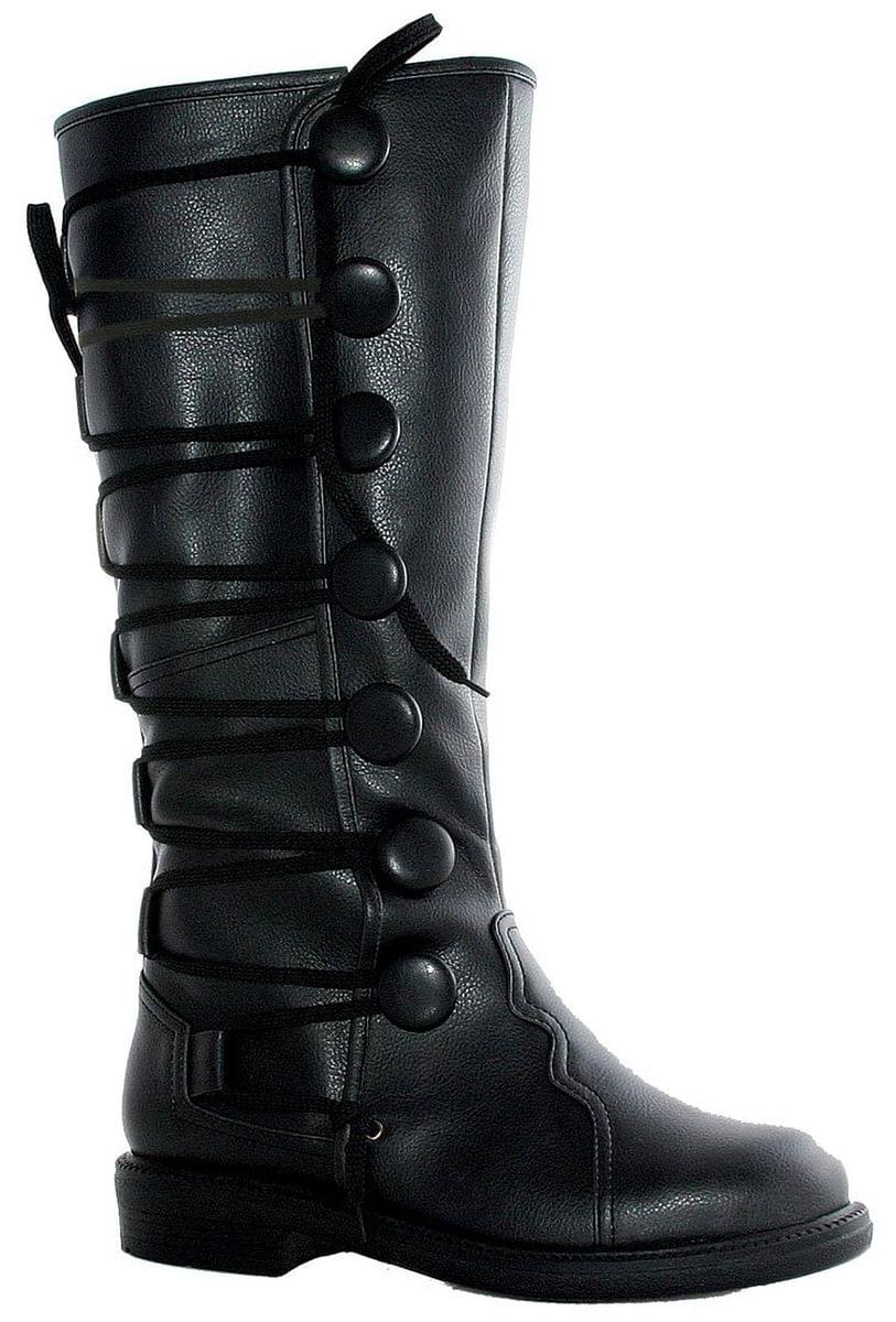 Mens Black Renaissance Costume Boots