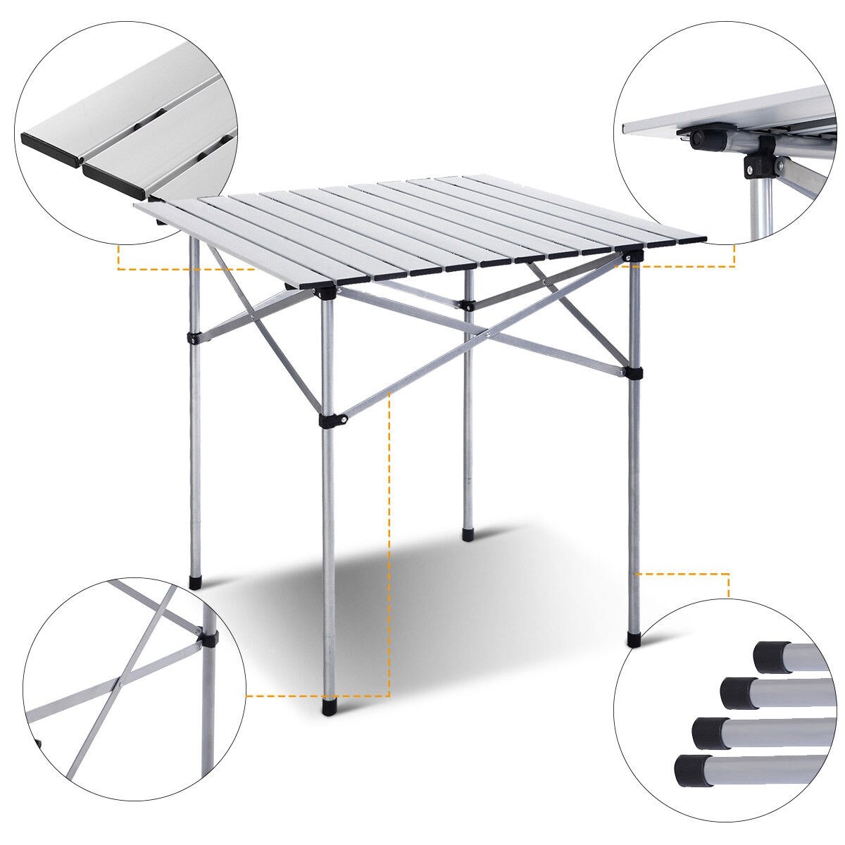 Roll Up Portable folding Camping Aluminum Picnic Table