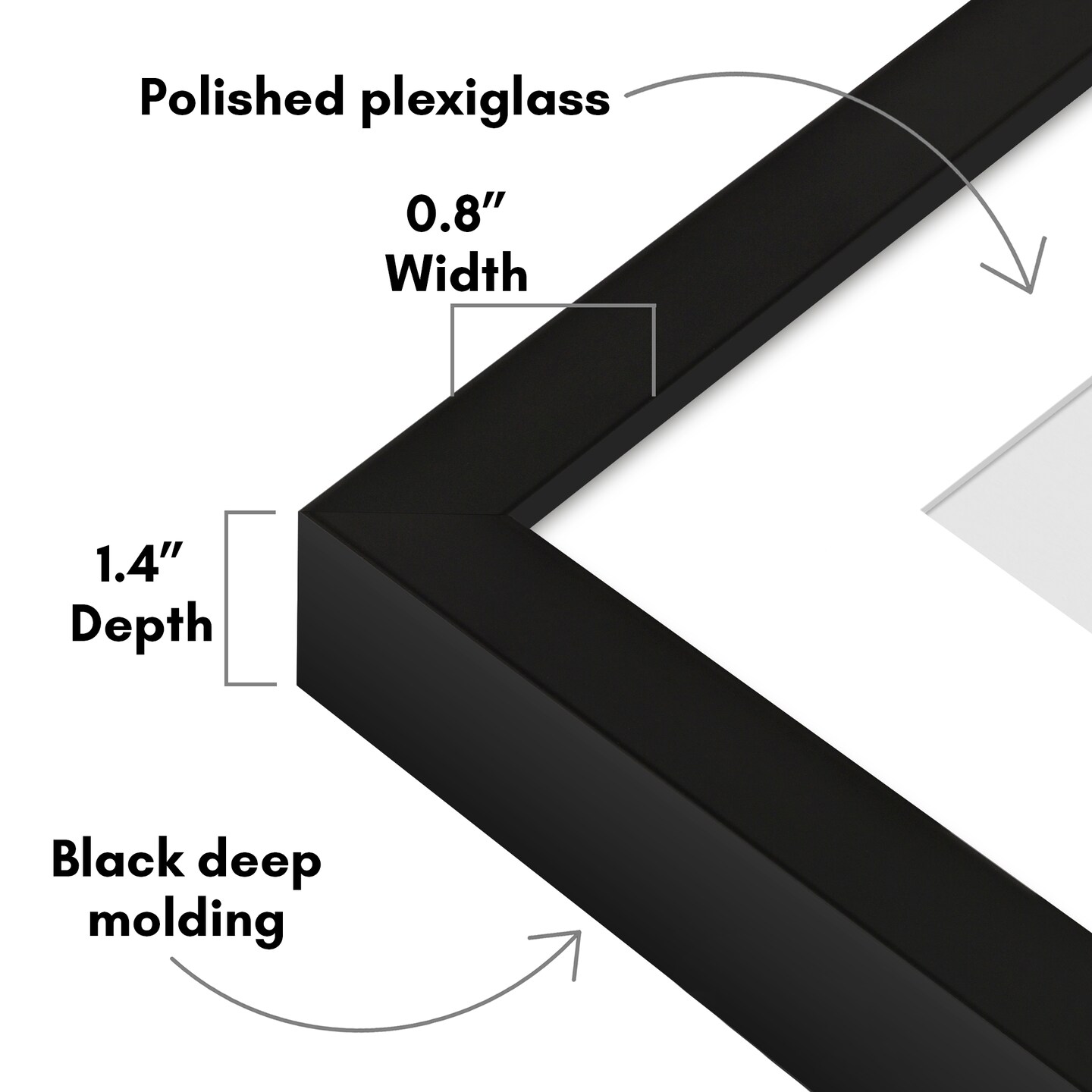 Americanflat Gallery-Style Picture Frame with Mat - Showcase Artwork, Prints, and Photos - Shatter Resistant Glass - Hanging Hardware with Drywall Anchor