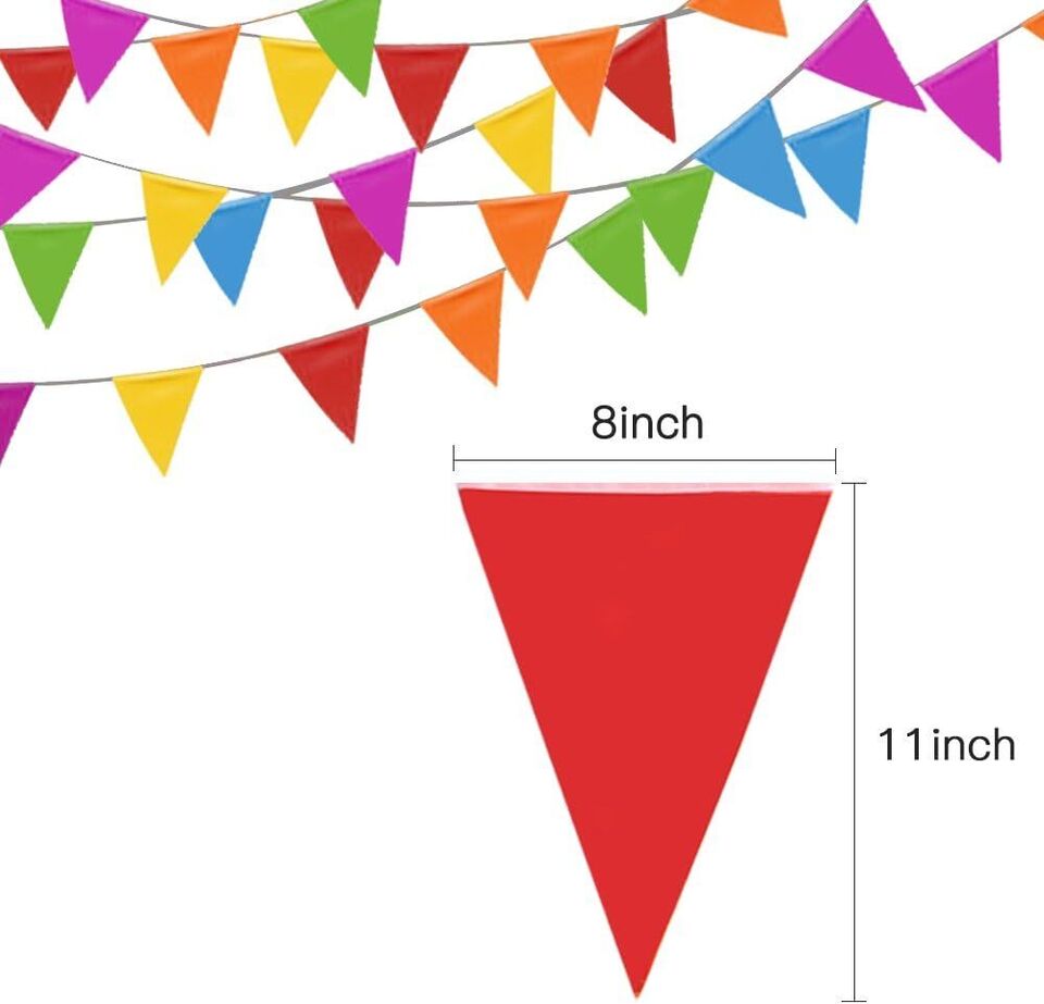 100 Feet Pennant Banner 75 Multicolor Bunting Flags