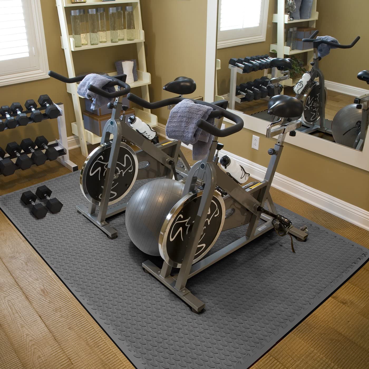 Sorbus Interlocking Foam Gym Floor Tiles -Great Exercise Mat Tiles for Workout, Yoga, Heavy Exercise Equipment Mat (24"x 24 " | 6 Pack)