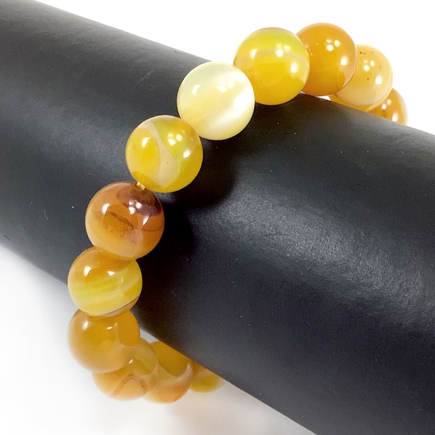 10, 12mm Electroplated Yellow Banded Agate Stone Faceted Beads-Premium  Quality, Stone Beads