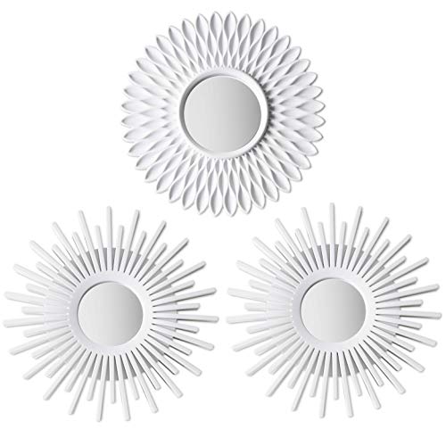 3 Pack Wall Mirrors White Mirrors for Home Decor, Bedroom Decor &#x26; Room Decor | White Wall Mirror Round Minimalist | Circle Mirror, Vintage &#x26; Chic Round Mirror - Gifts for Women, Mums