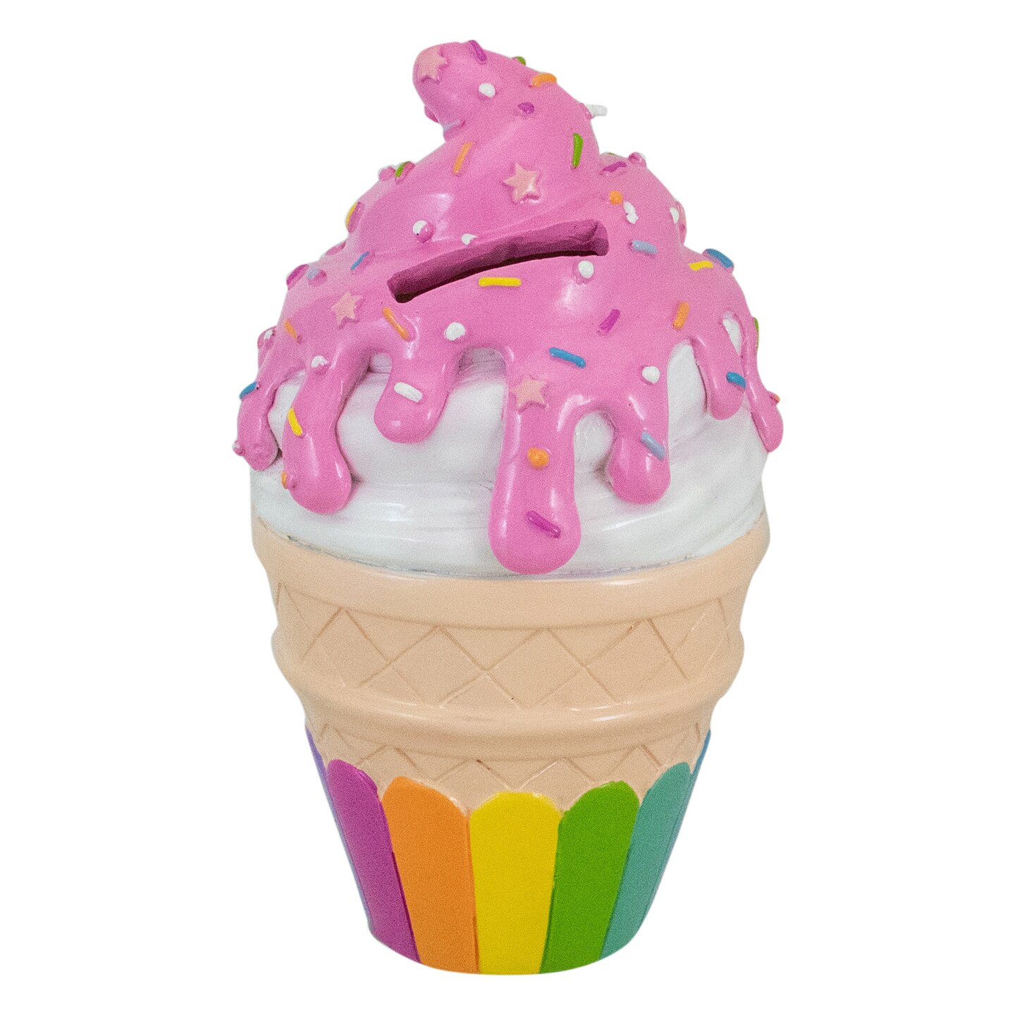 Northlight 7&#x22; Children&#x27;s Colorful Ice Cream Cone Coin Bank