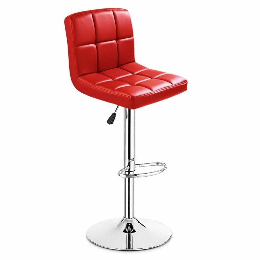 Set of 2 PU Leather Swivel Bar Stools Pub Chairs