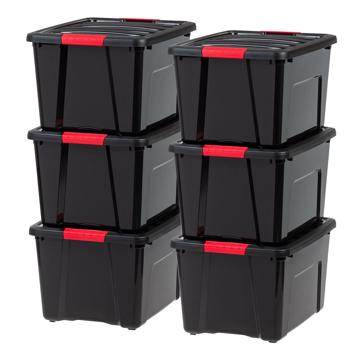 IRIS USA Plastic Storage Bins with Lids and Secure Latching Buckles