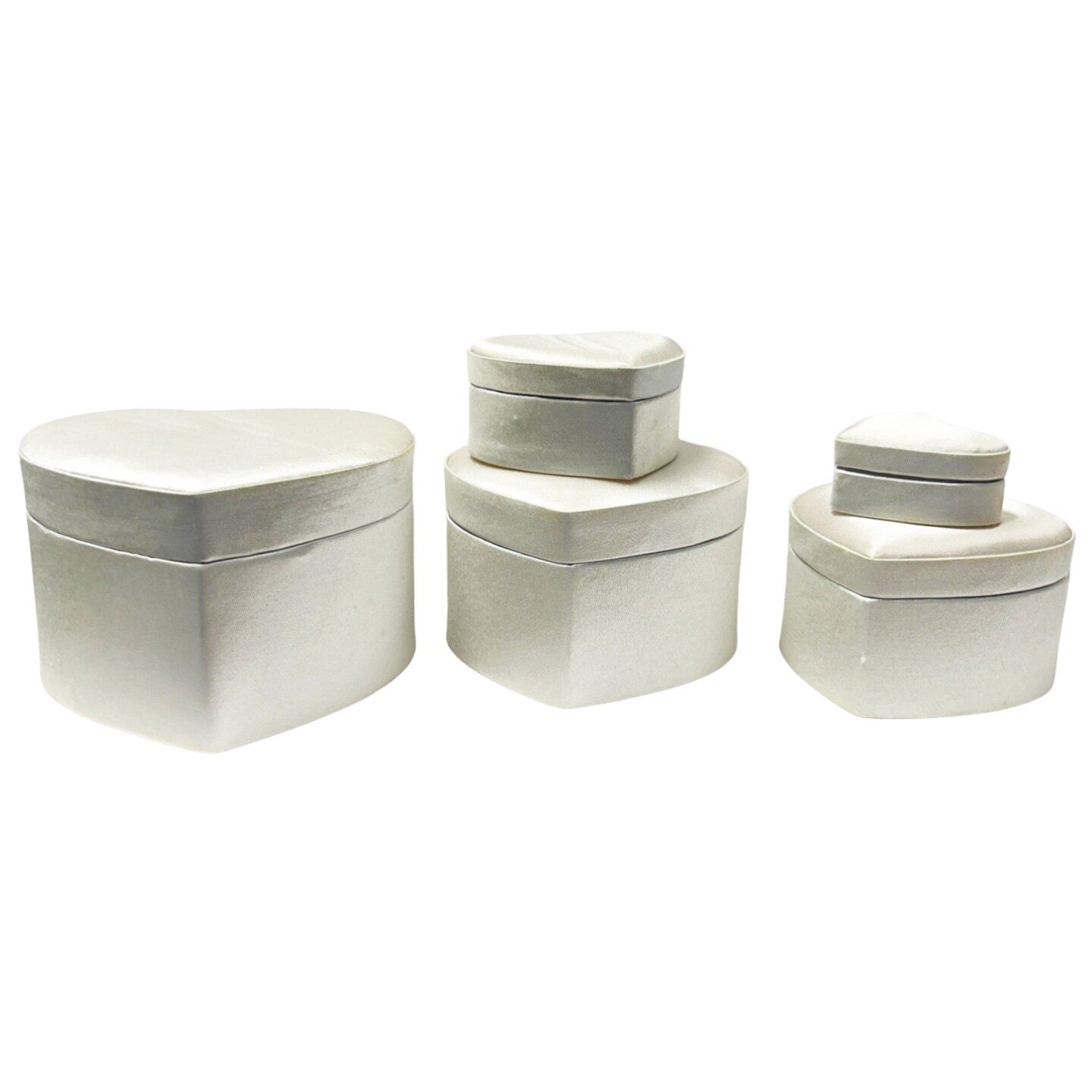 Value Pack of 12 Nested Heart-Shaped Keepsake Box Set - White / 5 pc. Set