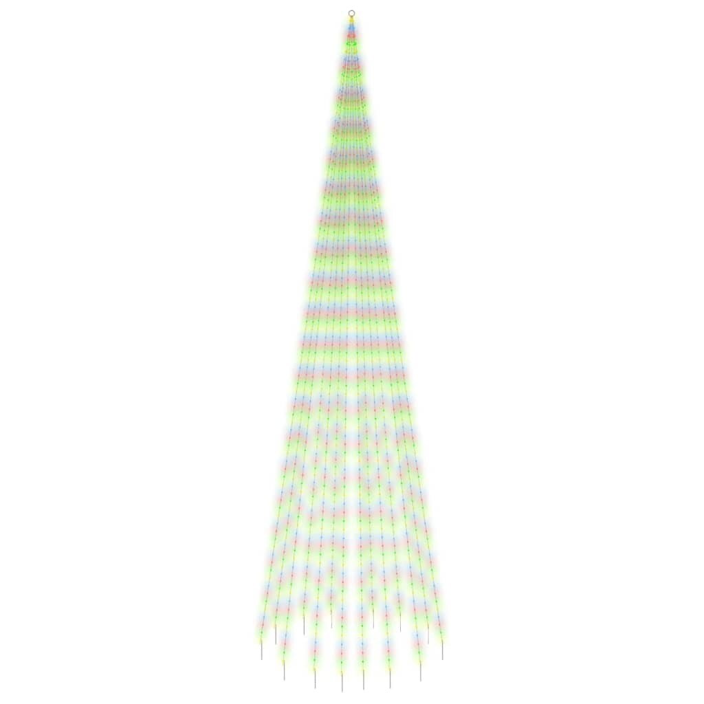 Christmas Tree Light on Flagpole Colorful LEDs